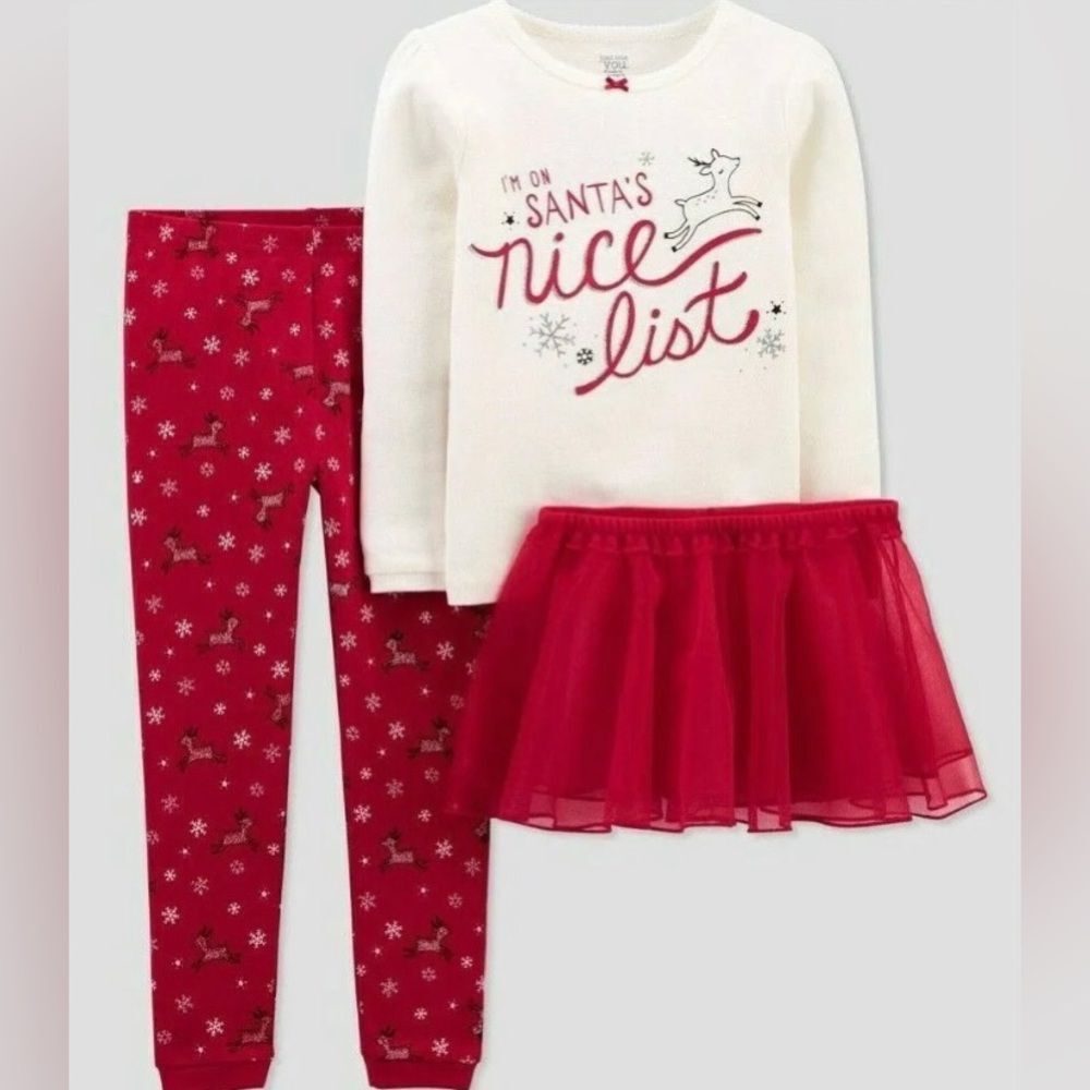 Carter's Just One You 3 piece 'Santa's nice list' outfit, 5T (two available)
